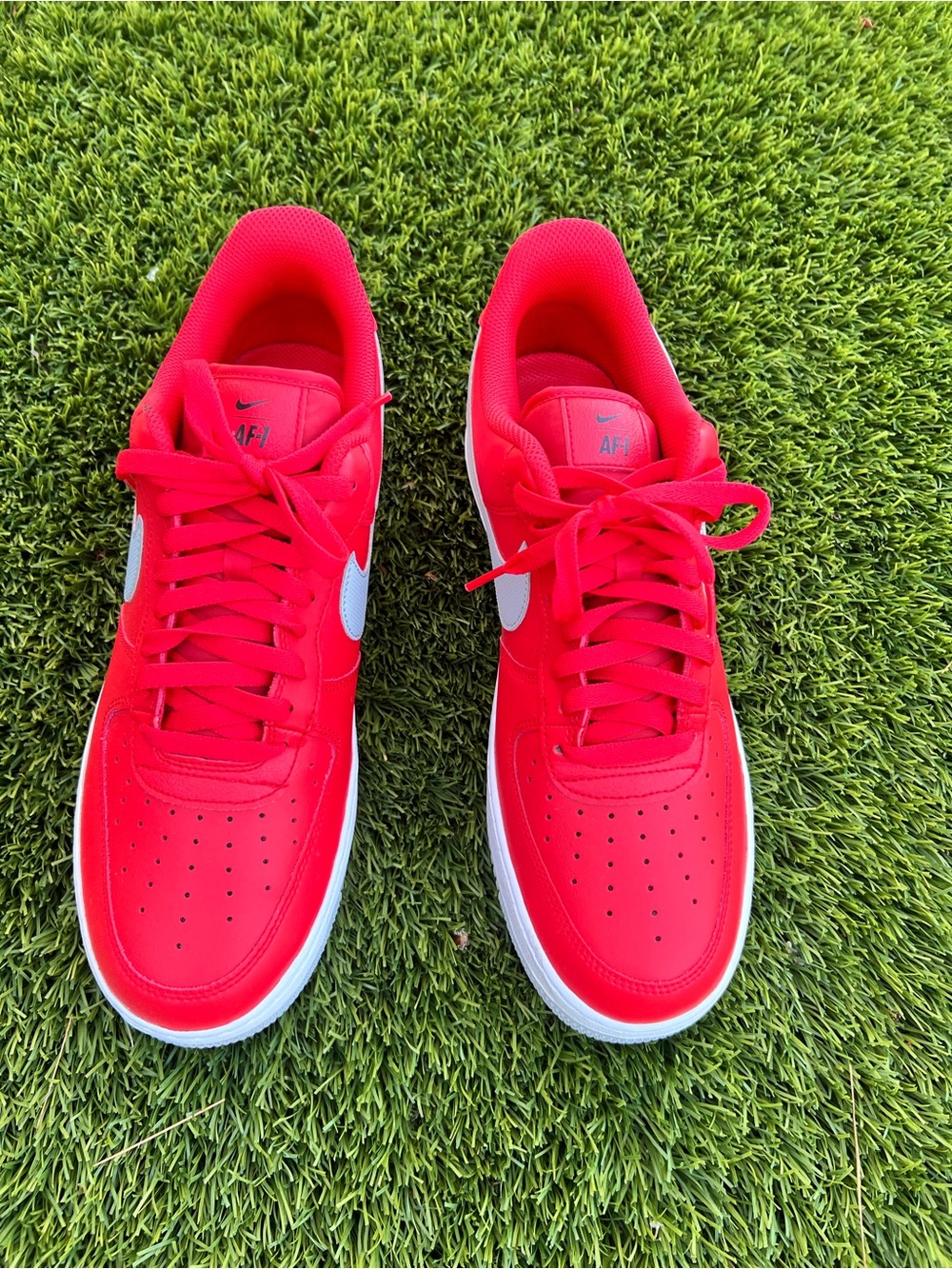 Nike Men's Low-Top Sneakers in Bright Red with White Swoosh
